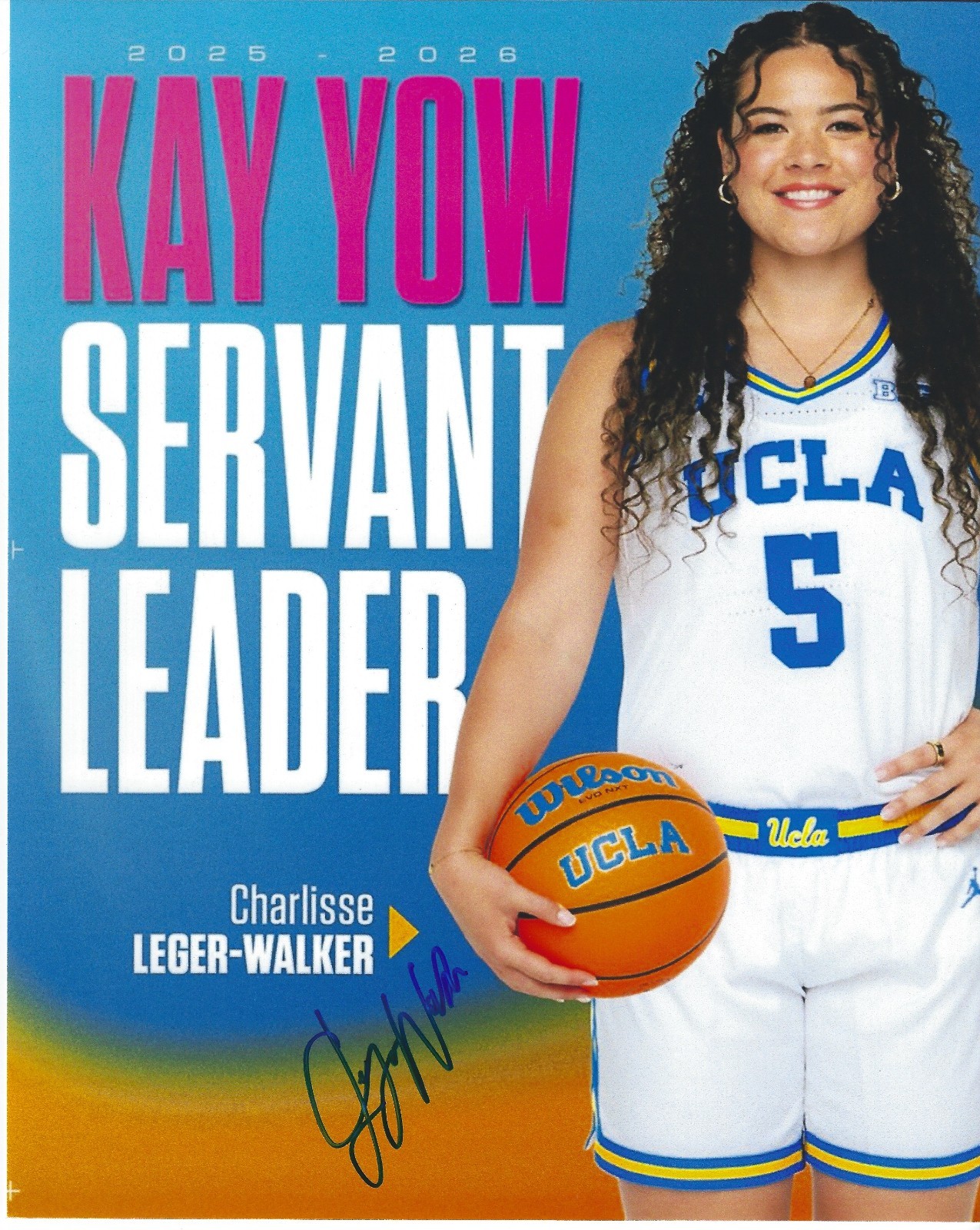 CHARLISSE LEGER-WALKER Signed 8.5 x 11 Photo Signed REPRINT Basketball UCLA