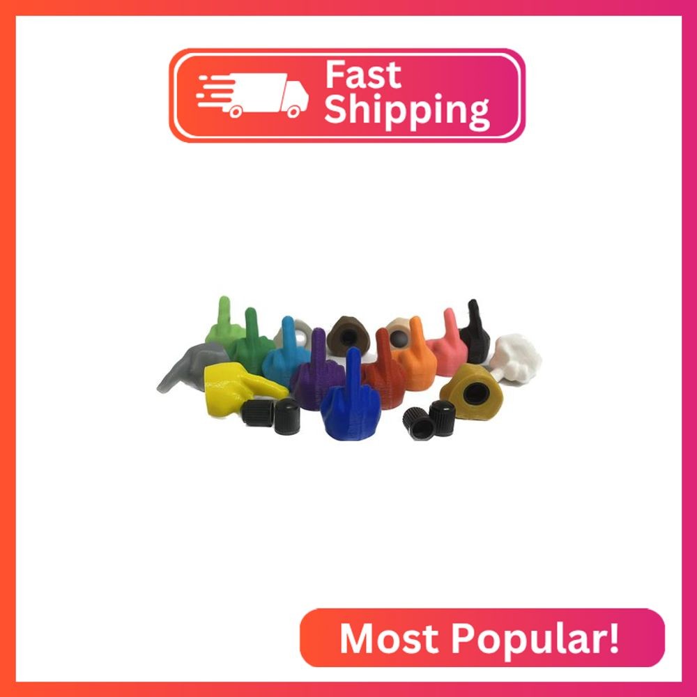 5x Middle Finger Valve Caps - 16 Colors - Made In USA (Blue)
