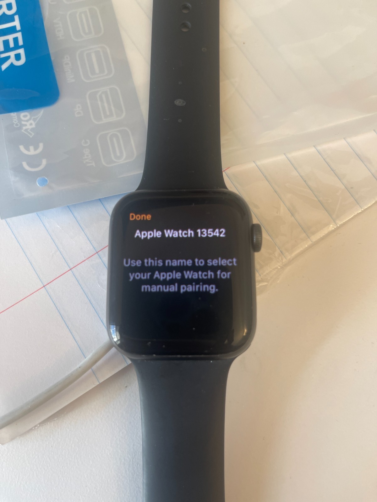 Apple Watch SE (2022) 44mm Midnight Aluminum Case with Sport Band, M/L (GPS +...