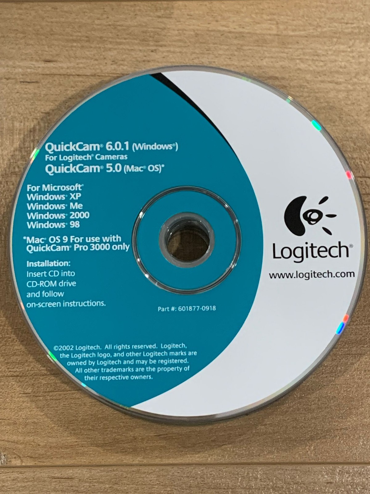 Logitech QuickCam 6.0.1 Windows Driver CD QuickCam 5.0 Mac OS Software 2002