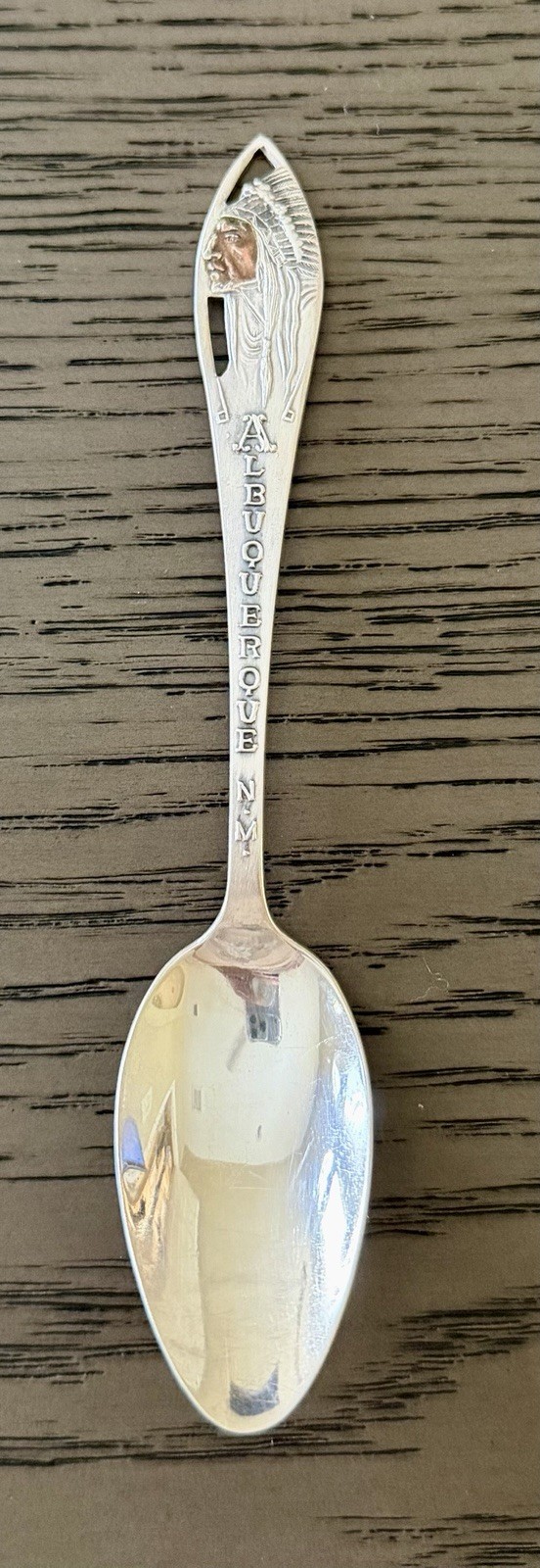 Sterling Silver Vintage Albuquerque NM Souvenir Spoon Native American Indian