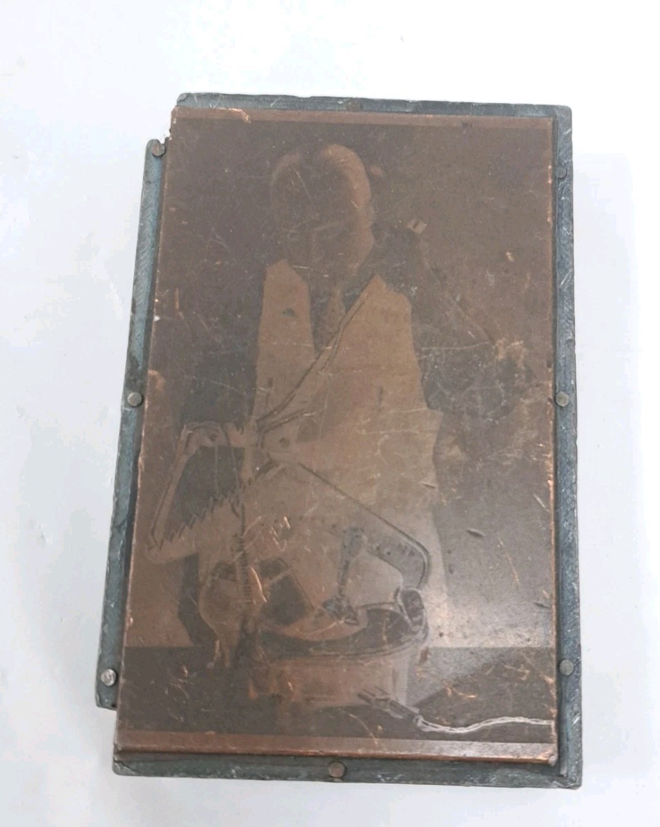 Vintage Letterpress Wood Block Stamp Press brass Wedding Shoemaker Typeset