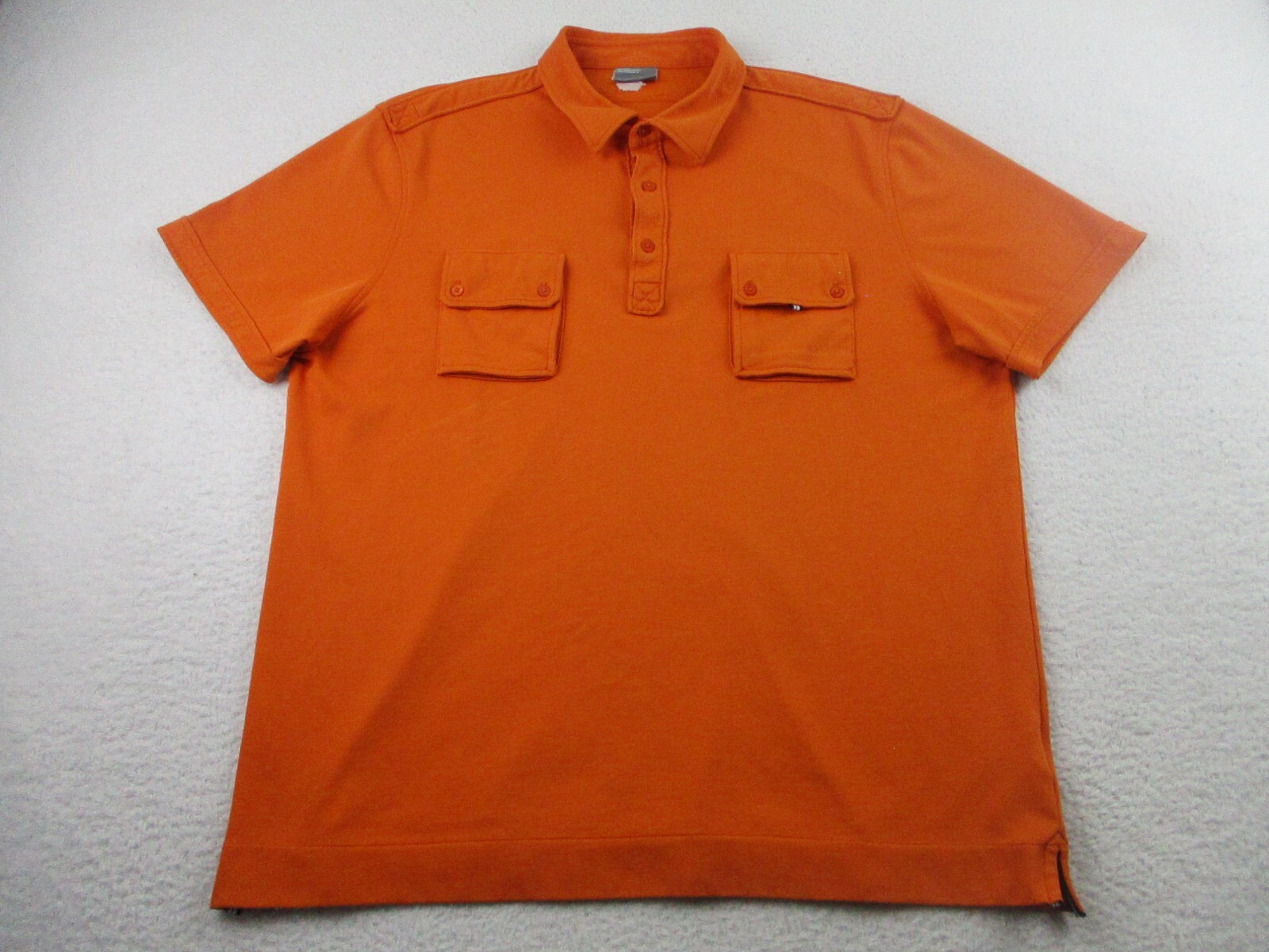 J Lindberg Polo Shirt Mens Size XXL Orange Flap Pockets Performance Golf Button