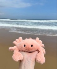 FLUFFY CRAB NEW Jelly Soft Plush Toy Ocean Sea Creature Pink Toys Gift NWT