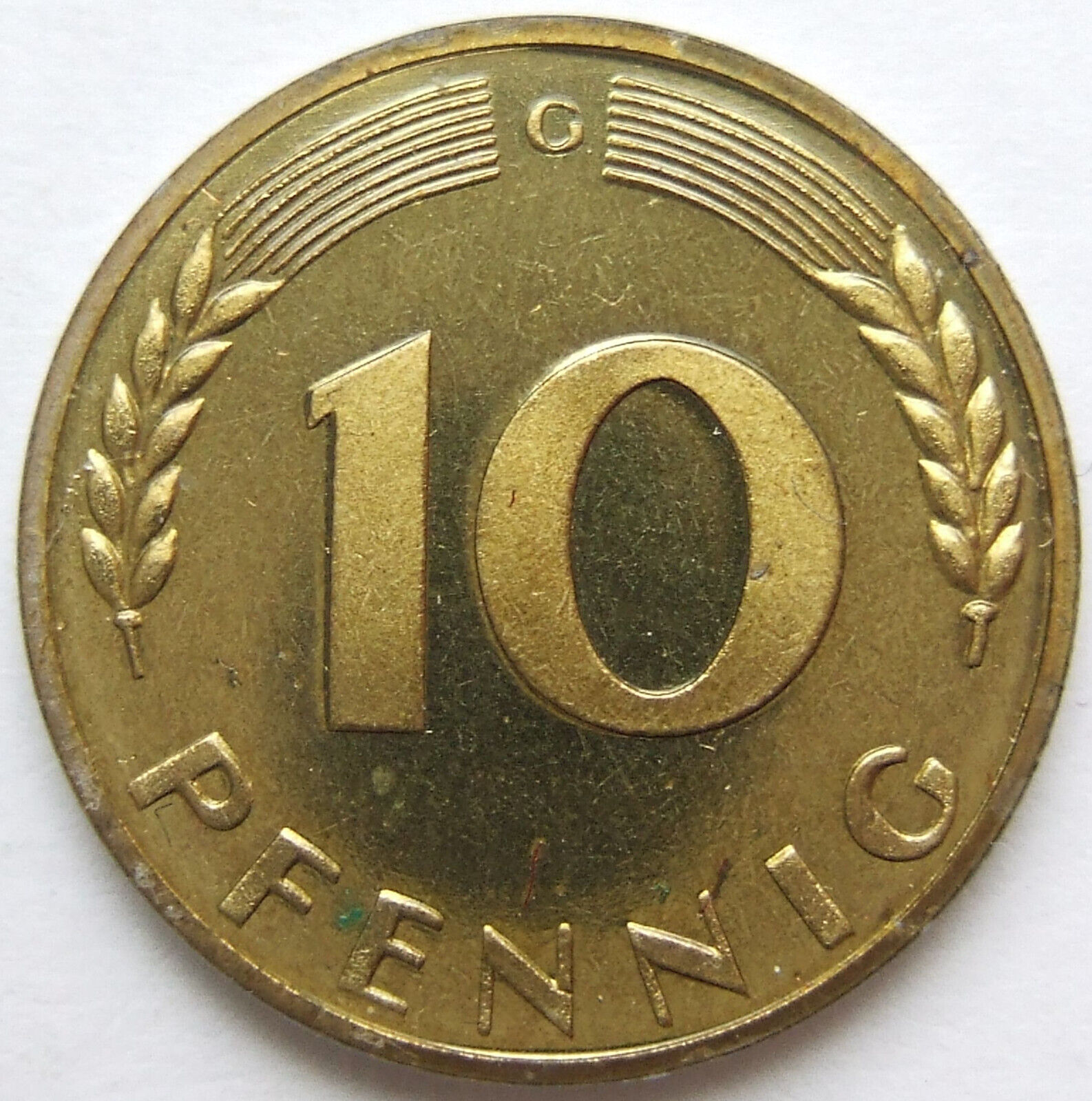 Pièce de Monnaie Bundesrepublik Allemagne 10 Pfennig 1967 G En Proof