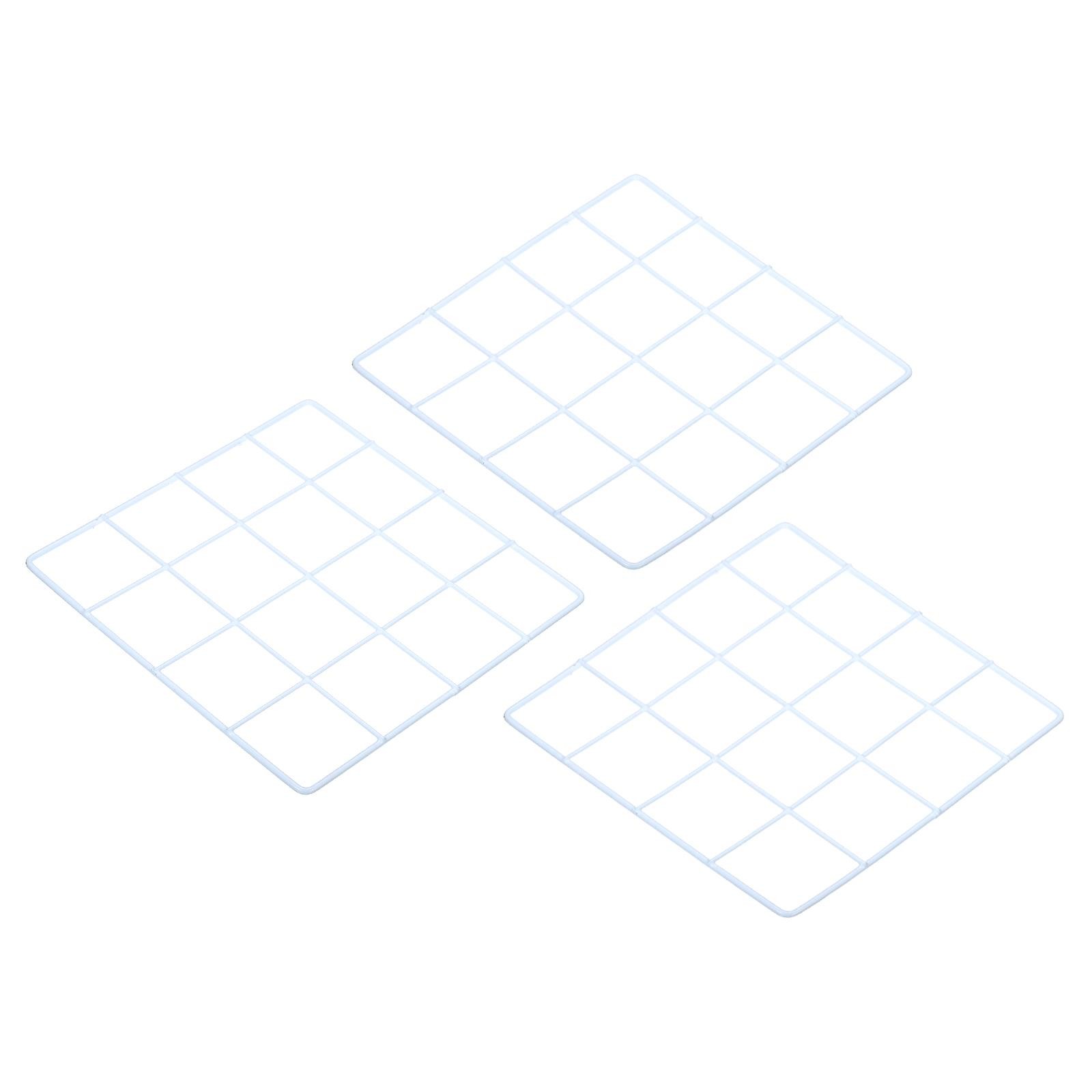 8"x8" Wire Grid Panel, 3pcs for Home Office, White