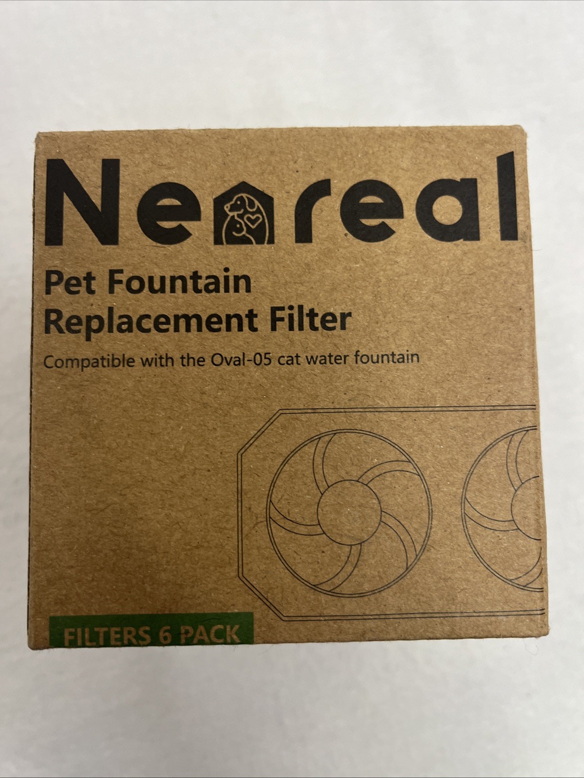 Neareal 6 Pack Cat Fountain Oval-05 Replacement Filters Pre-Filter Sponges