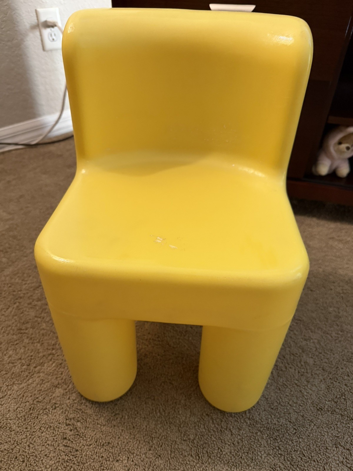 Vintage Little Tikes Yellow Child Size Chair Sturdy Plastic Chunky