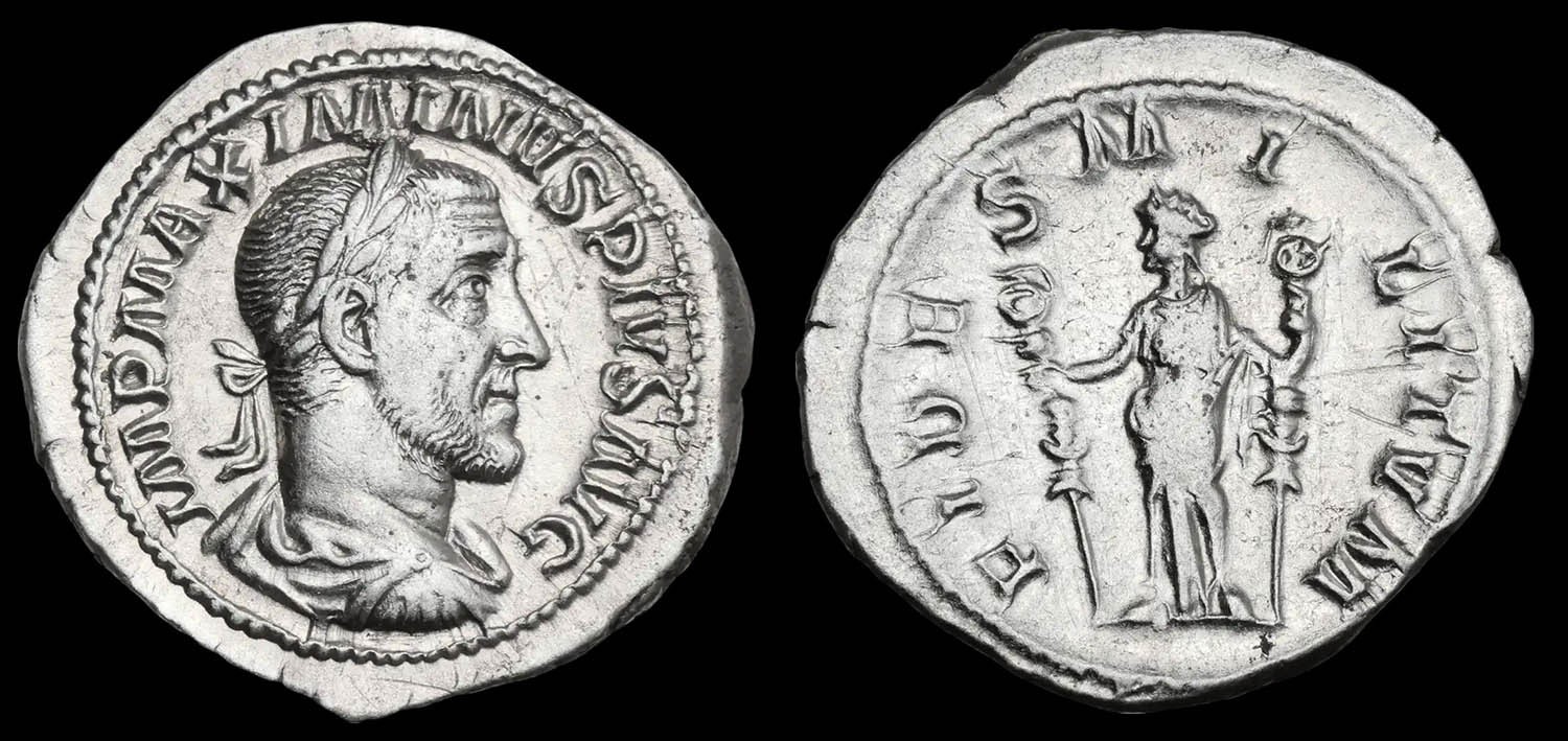 Maximinus I Denarius - FIDES MILITVM - 21 mm / 3,53 gr