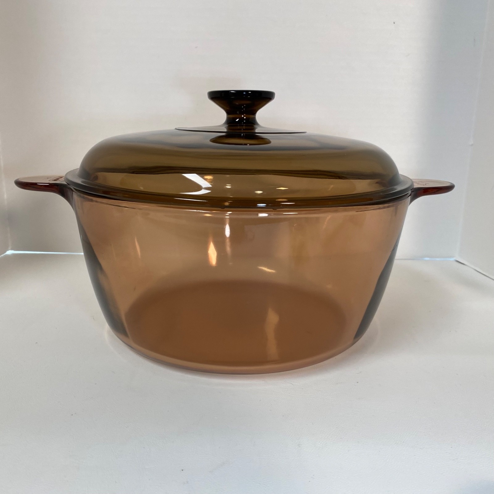 Corning Vision Cookware Amber 5 Qt 4.5L Dutch Oven Stock Pot Pyrex Lid USA Made