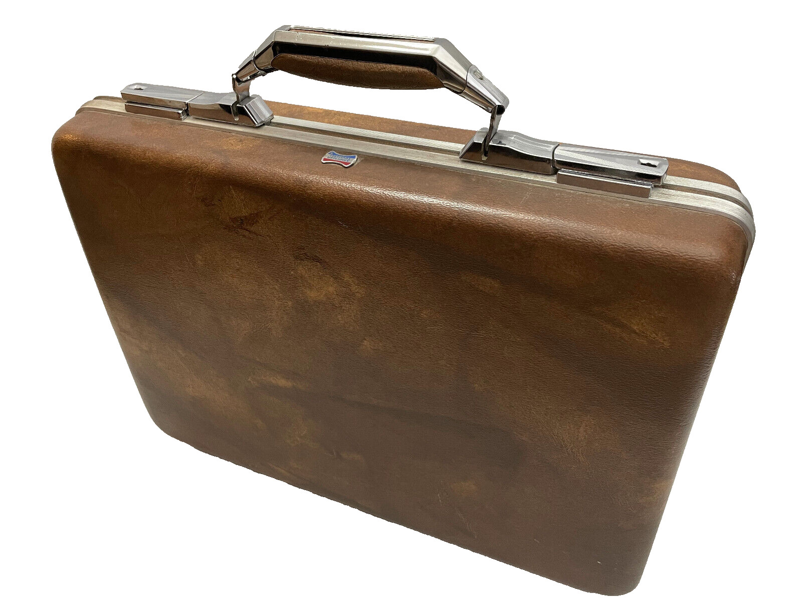 AMERICAN TOURIST Brown Hardcase Brief Case Vintage Attache Case