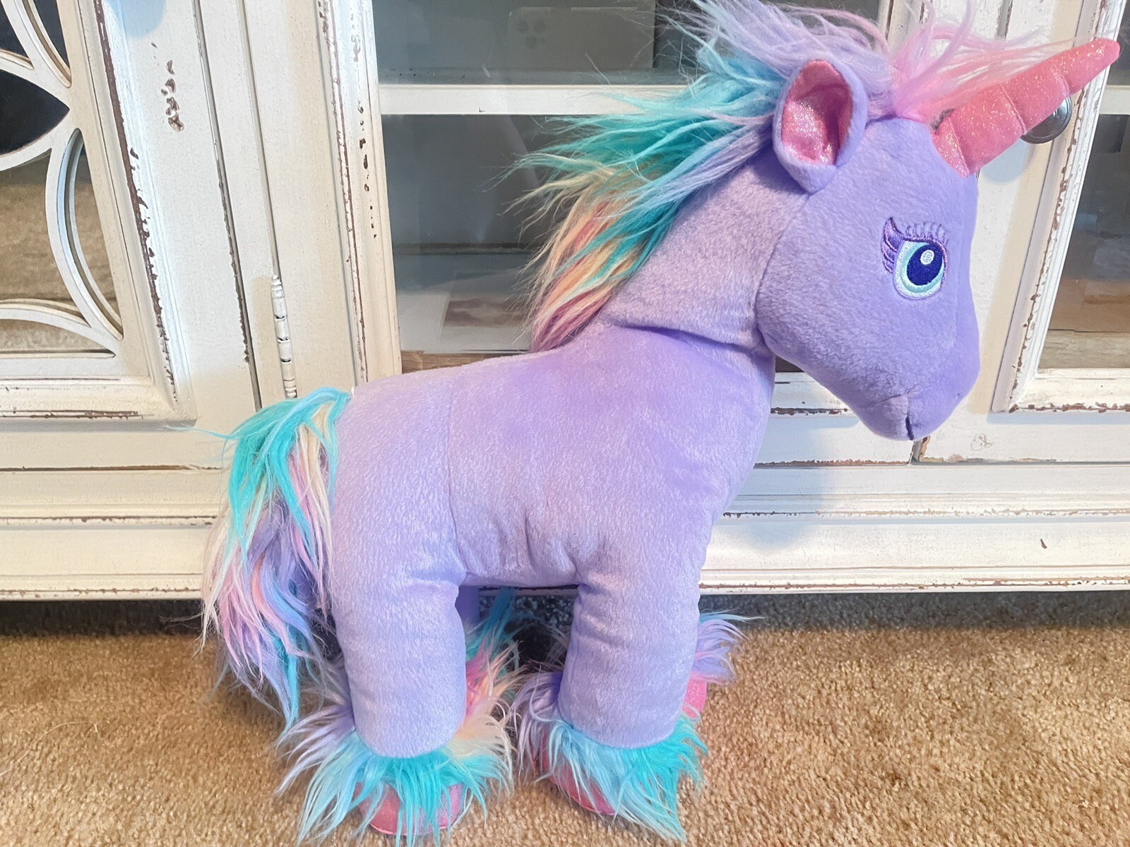 Build A Bear Fairy Beary Friends Purple Pastel Rainbow Unicorn 18" Soft  Plush