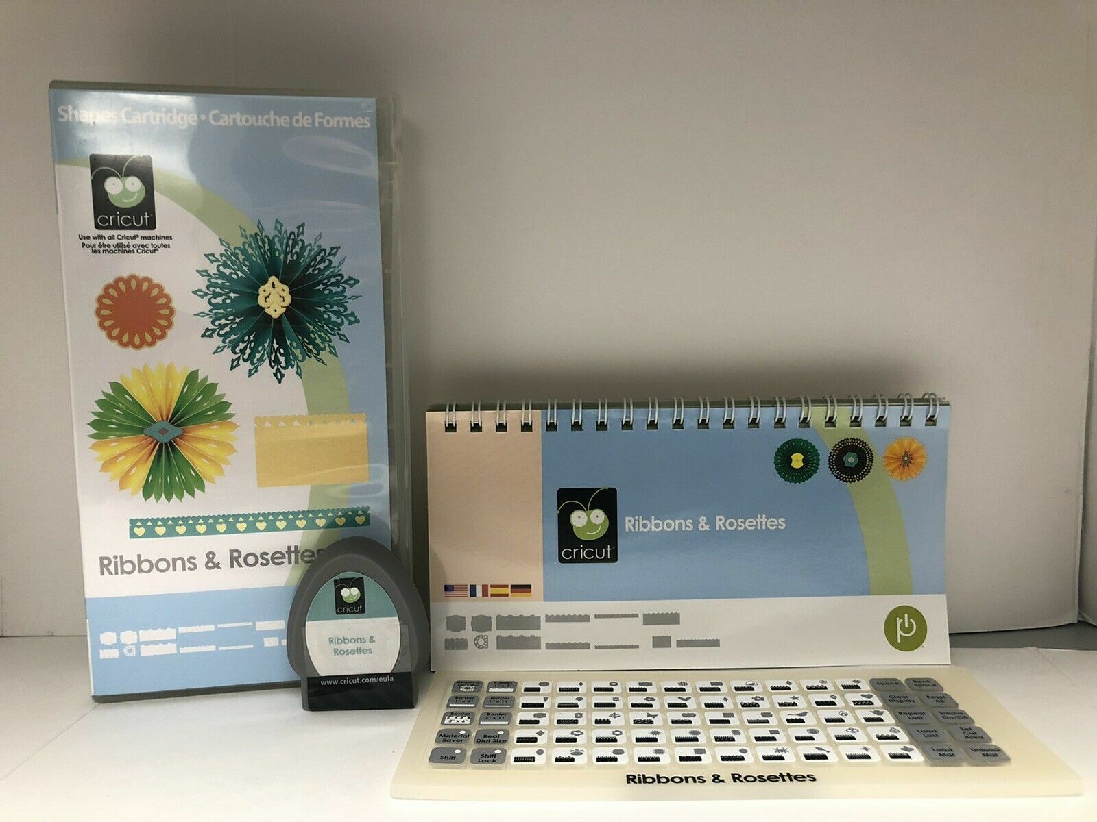 Cricut Cartridge “RIBBONS AND ROSETTES” Gently Used Box, Overlay, Booklet
