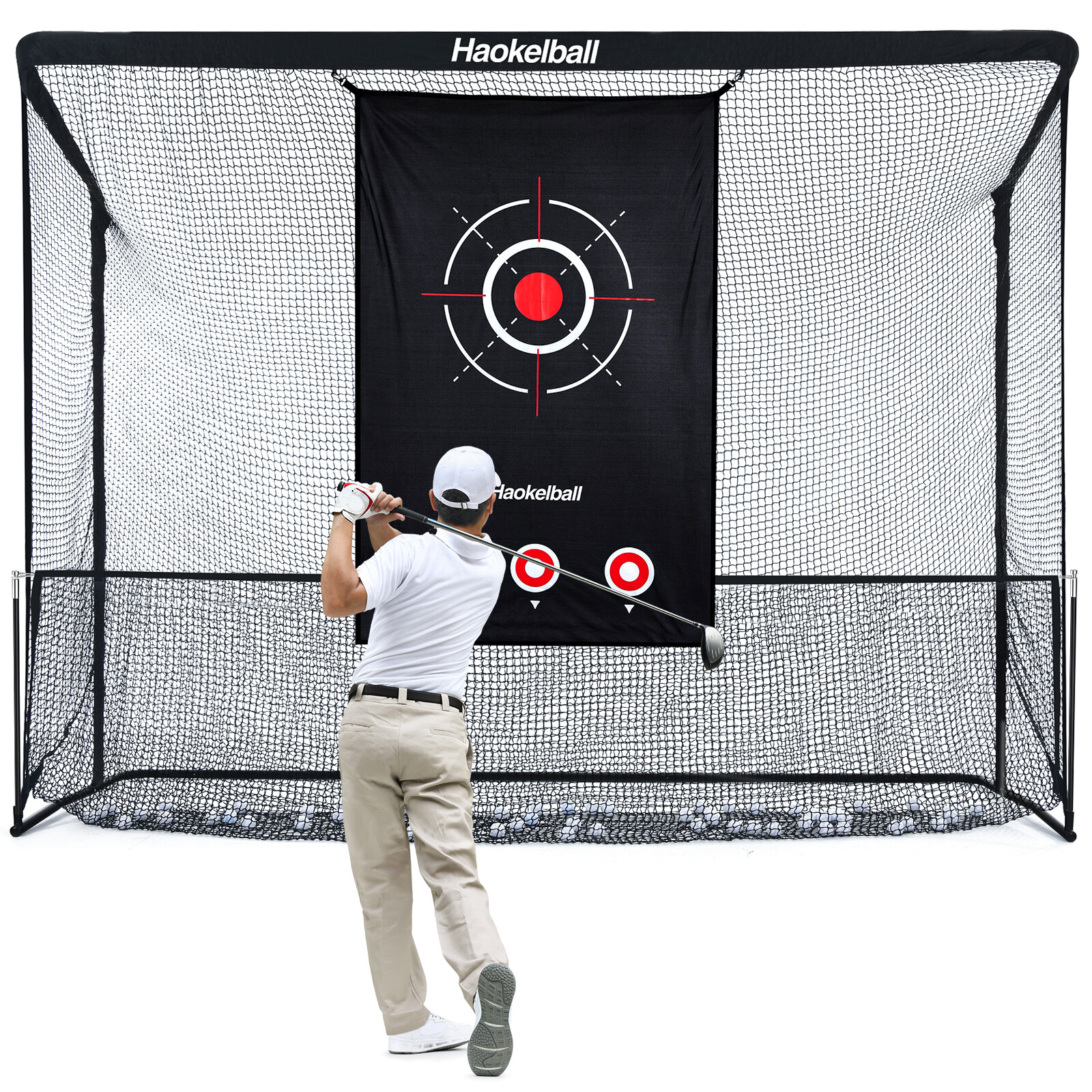 Haokelball Golf Hitting Net 10x7.5ft Heavy Duty Golf Practice Net Indoor Outdoor