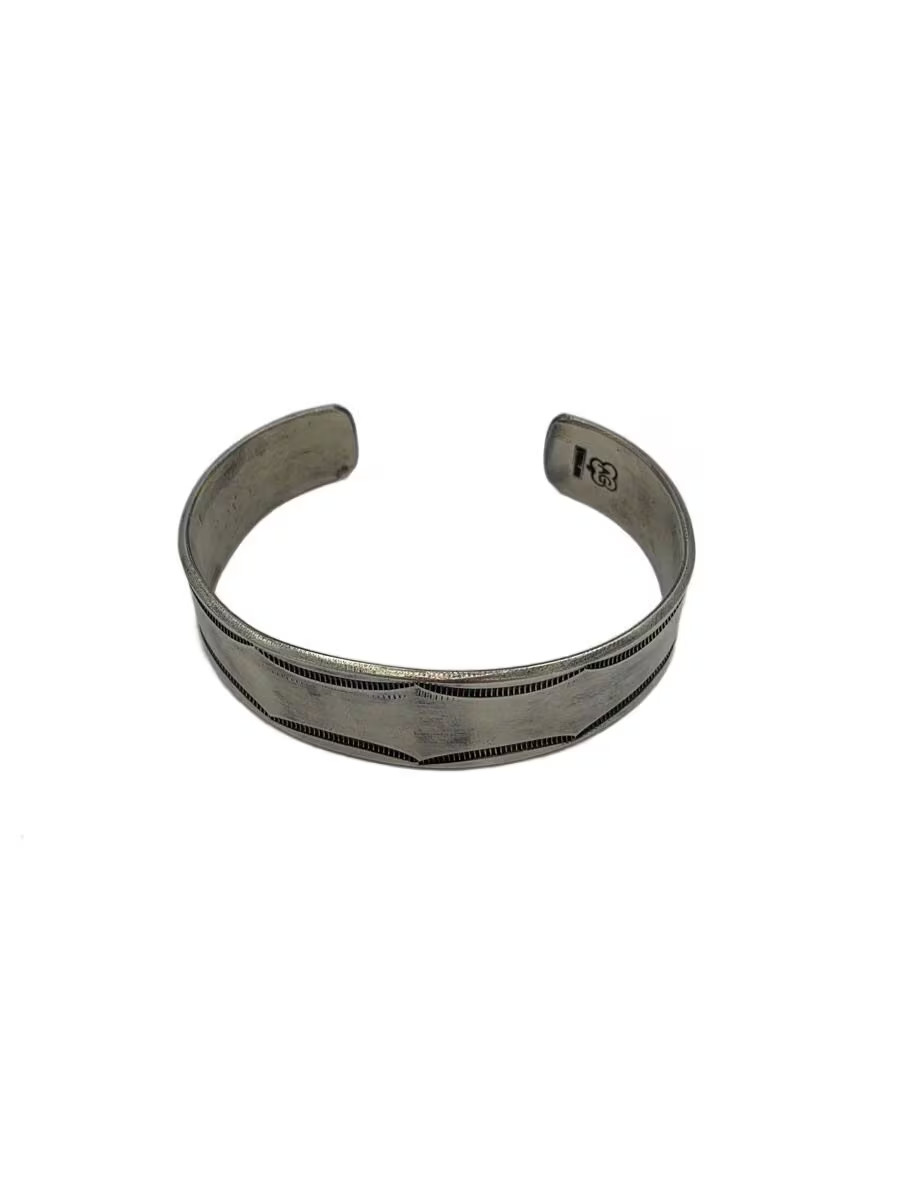 Navajo Bangle Sv925 Slv Men Arnold Goodluck M1s59