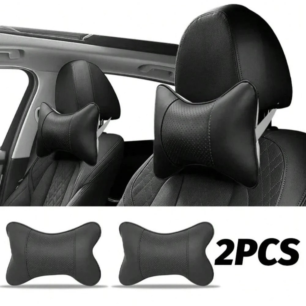 2x Premium Car Seat Head Neck Rest Support Cushion Pad Headrest Bone Pillow UK