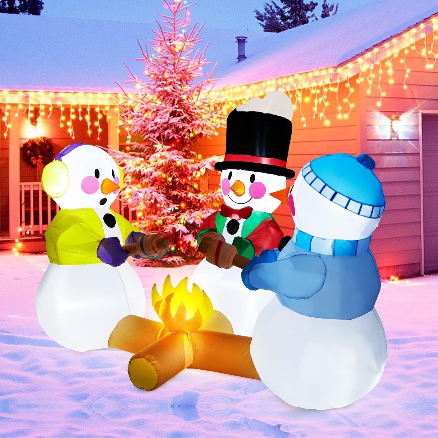 Inflatables snowman outdoor decorations grilled meat 7ft inflatable yard