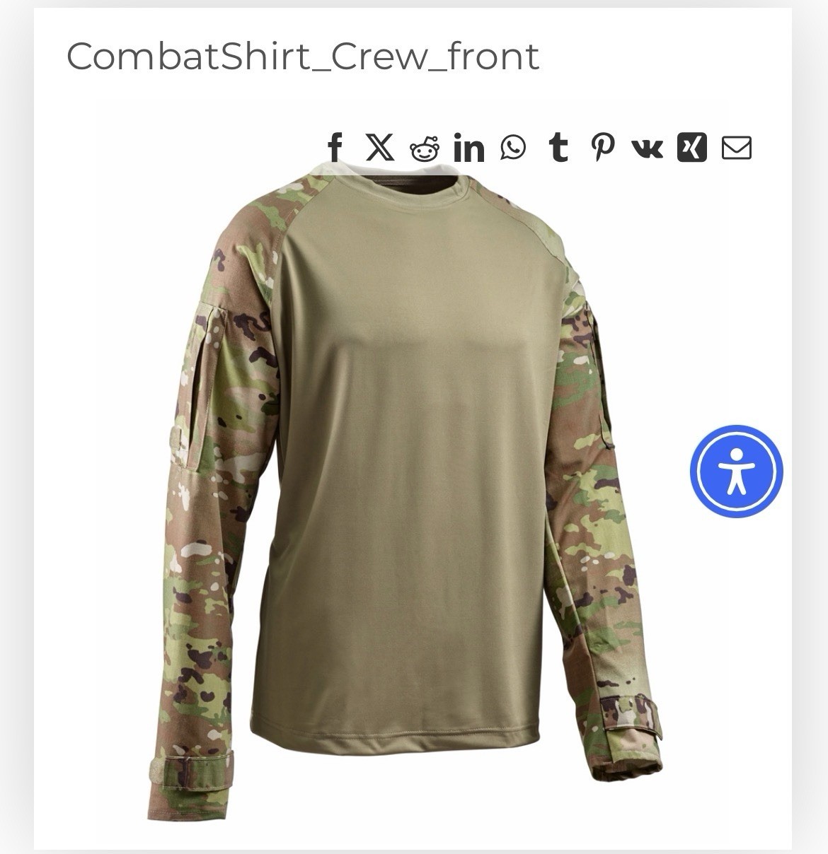 NWT Combat Shirt Medium Crew w/Sleeve Pockets Flame Resistant United Join Forces