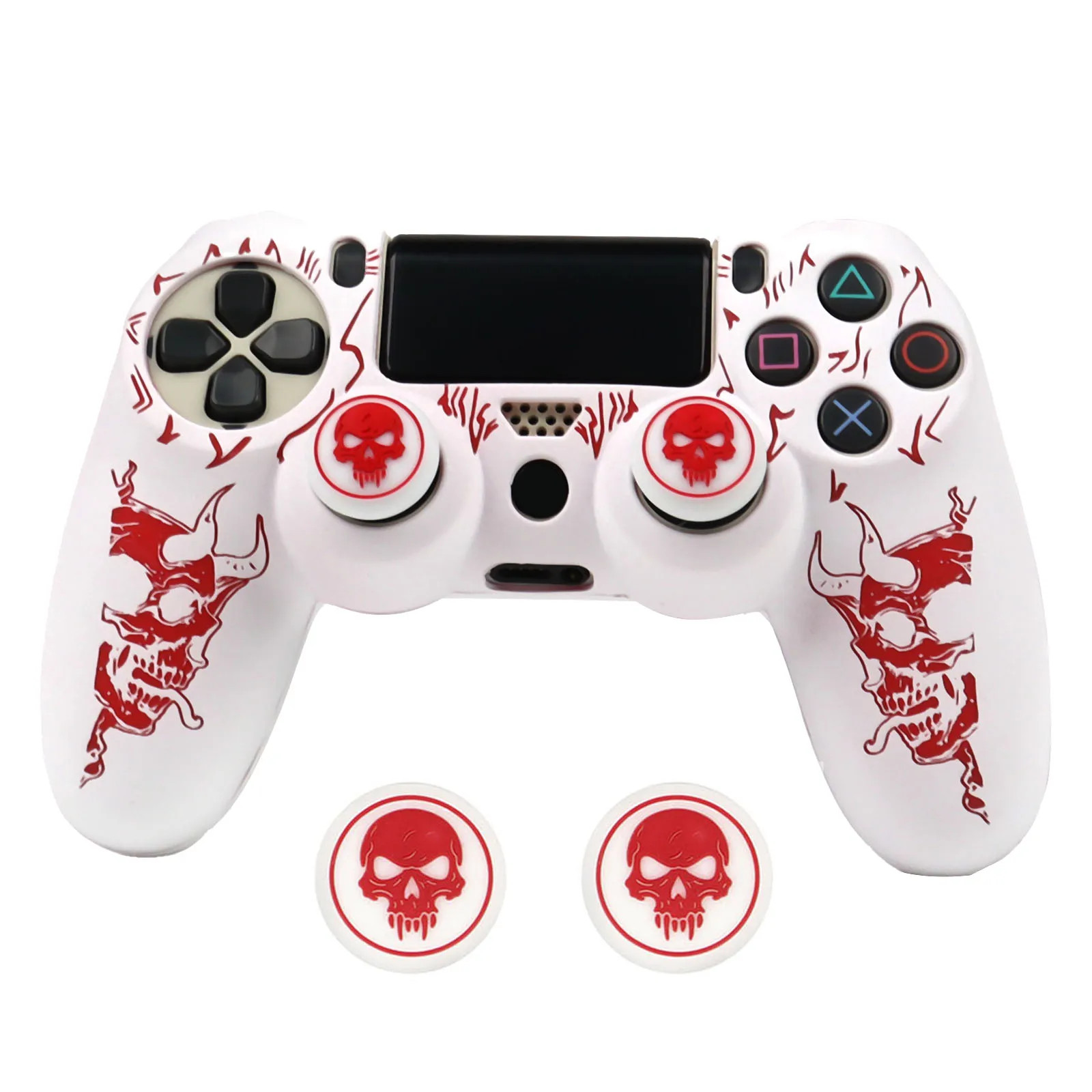 Silicone Case for PS4 Controller Protective Cover with 2 Thumb Grips Anti-Scratc