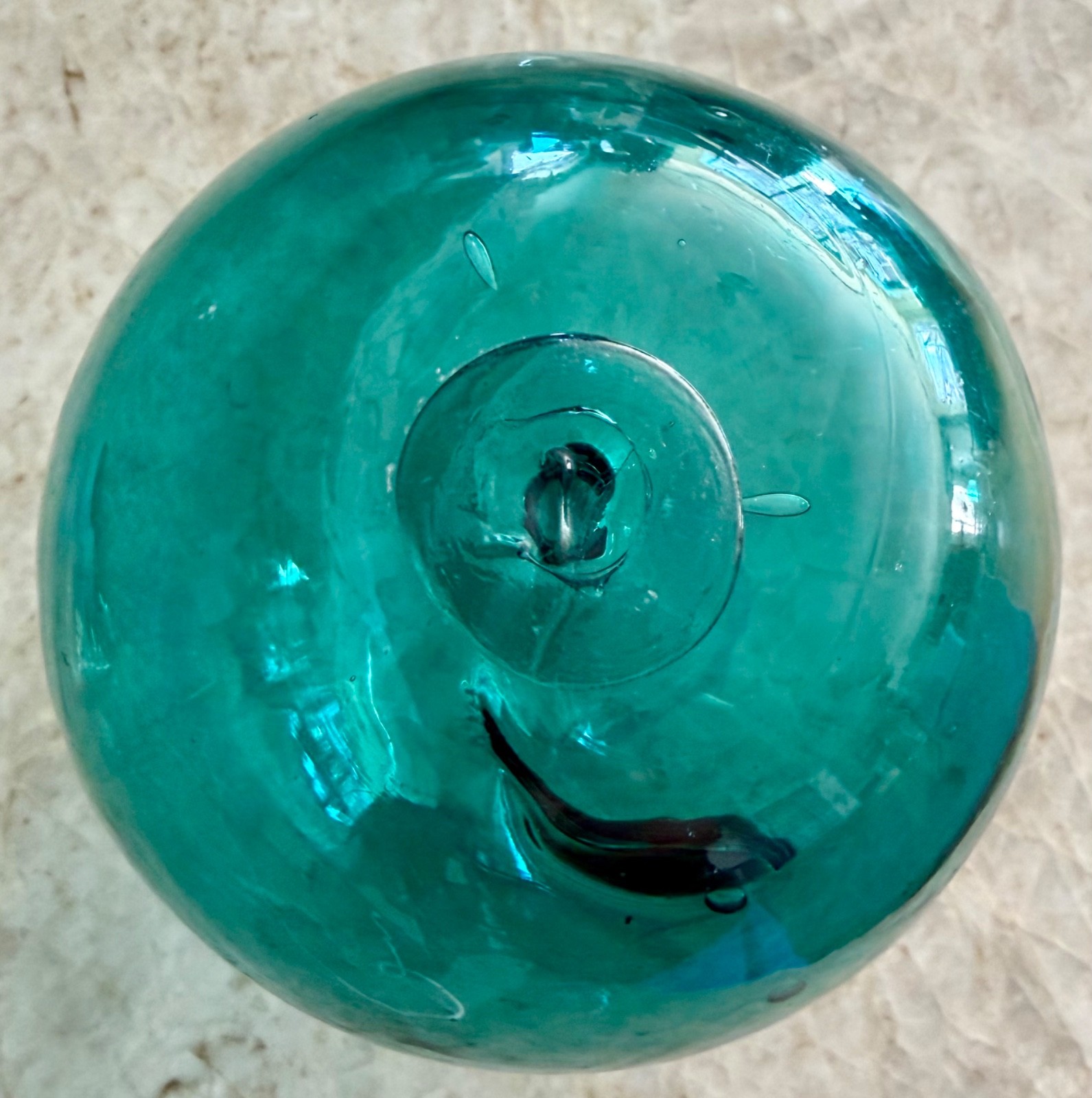 Spanish glass fishing float marked LI