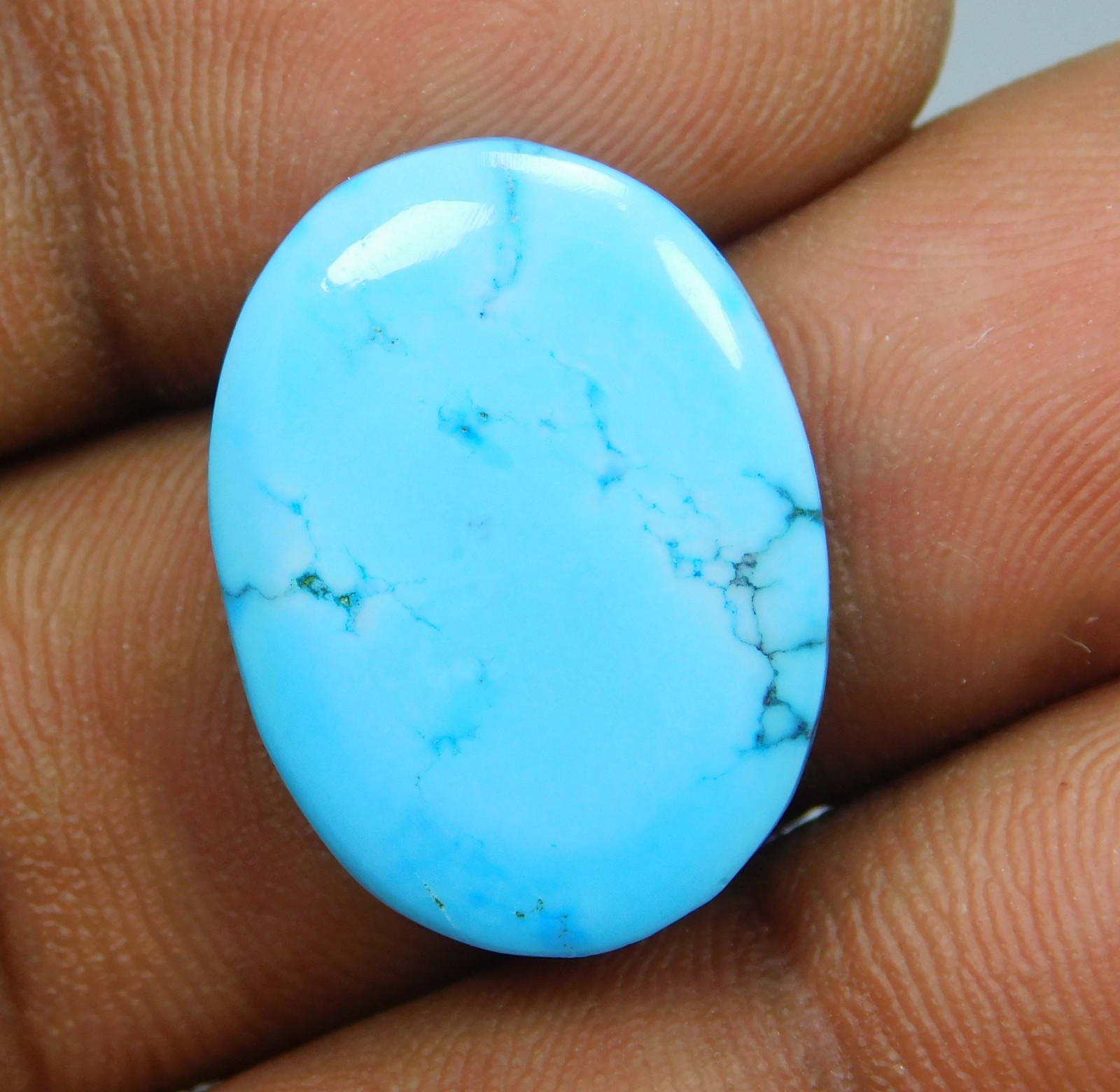 31.00 CT Natural Turquoise Persian Beauty Oval Cabochon Cut Loose Gemstone A-979