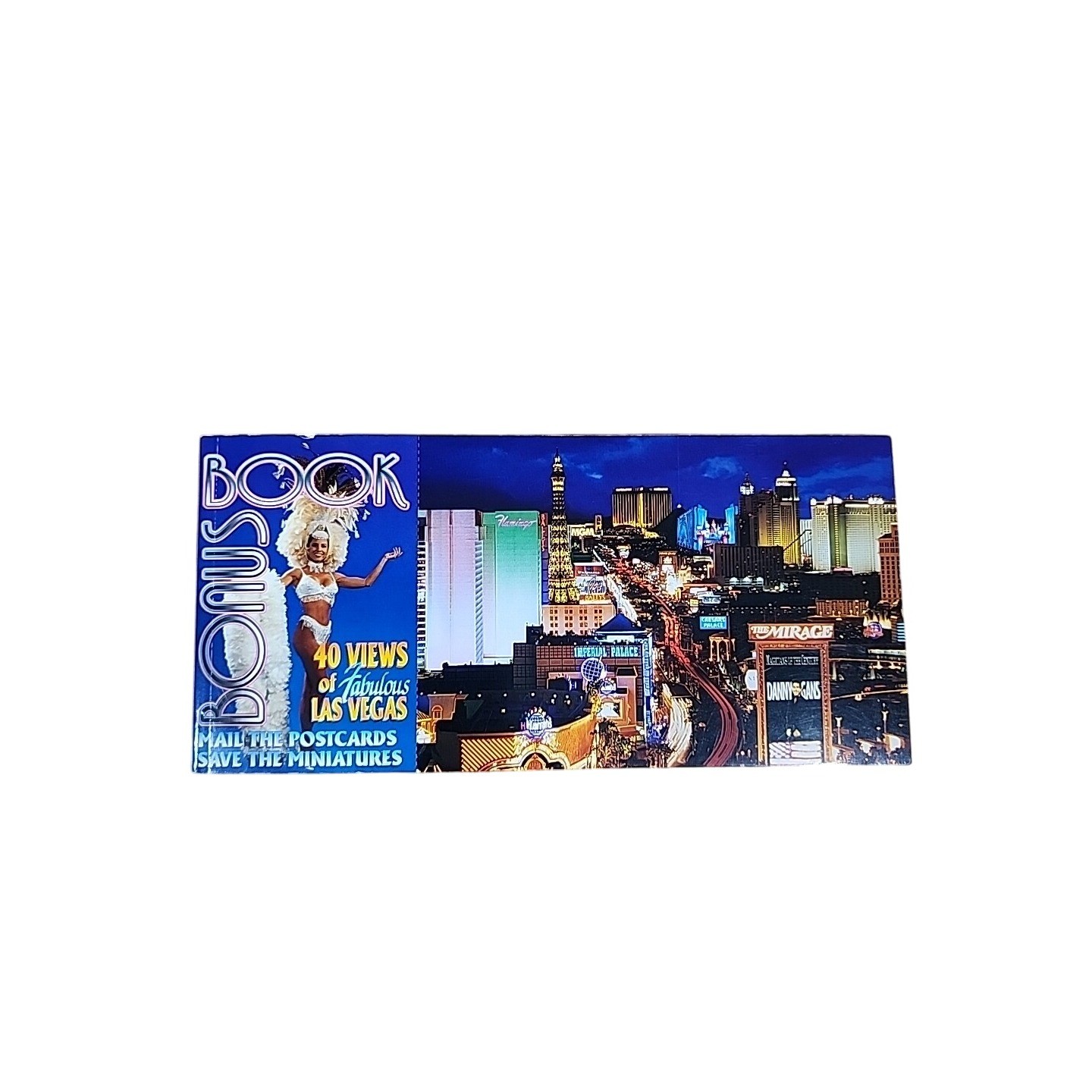 Las Vegas New York Postcard Book Bonus 40 Views City Skyline Souvenir
