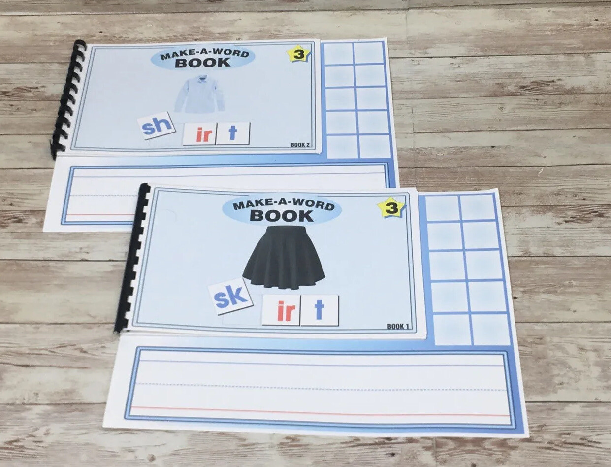 MAKE A WORD - IR words - w/ letter tiles - Interactive Learning Book set