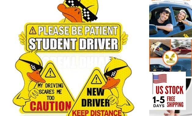  3pcs New Driver Magnet for Car Bumper Please Be Patient Student Cute Duck