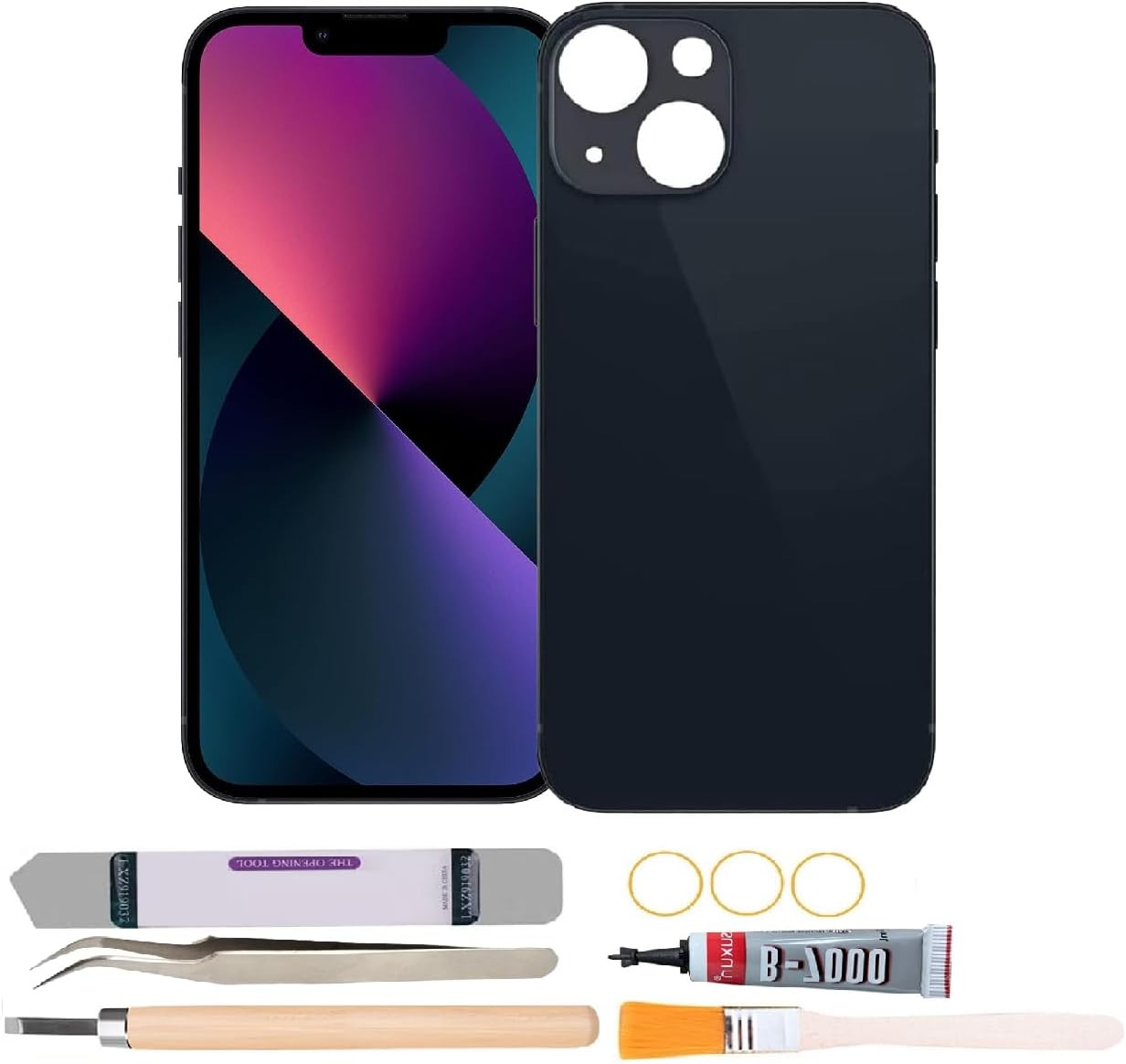 Back Cover Glass Replacement Compatible with iPhone 13 6.1 inches with Repair