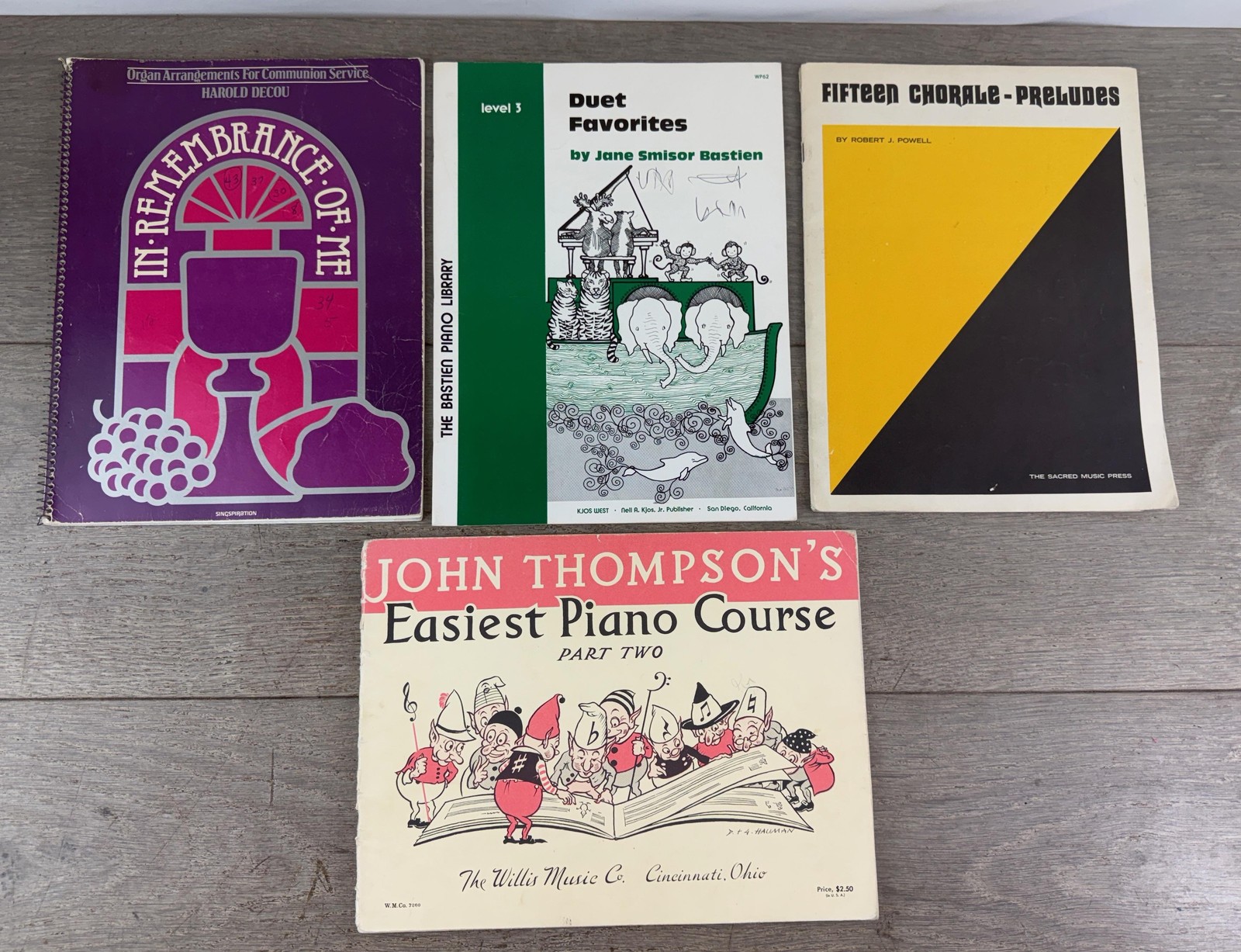 Vintage Piano Organ Songbook Lot 4 Bastien Thompson DeCou Powell Sacred Kids