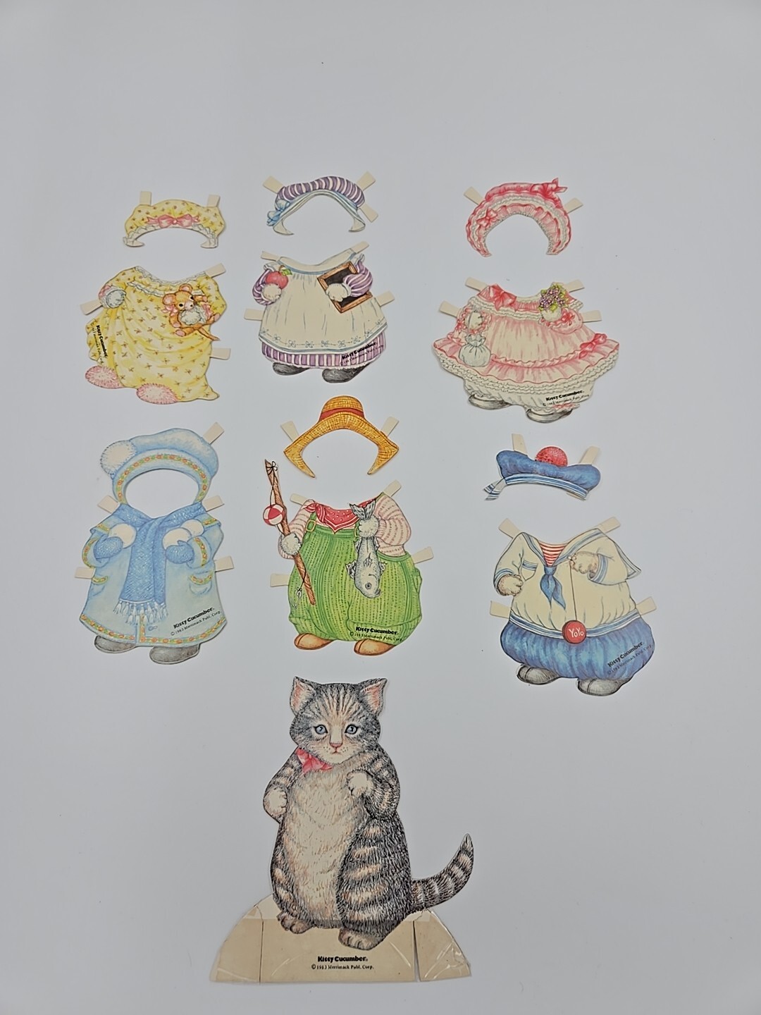 1983 Kitty Cucumber Vintage Cutout Paper Doll W/ 6 Outfits 