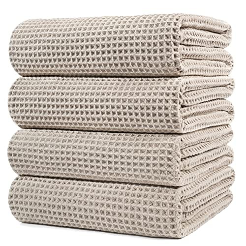  430 GSM Microfiber Oversize Quick Dry Lint Free Bath Towel, 60 x 30 in, Beige