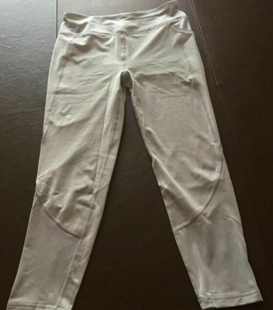 Under Armour GIrls Youth Large Heatgear Crop Leggings Gray Compression NWT