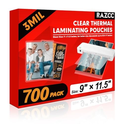 Laminating Sheets, 700 Pack Clear Thermal Laminating Plastic Paper Laminator 
