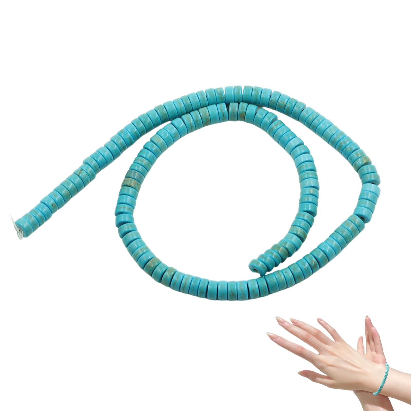 ZGGAZCA 130PCs Turquoise Beads and Coral Stones for Jewelry turquoise 