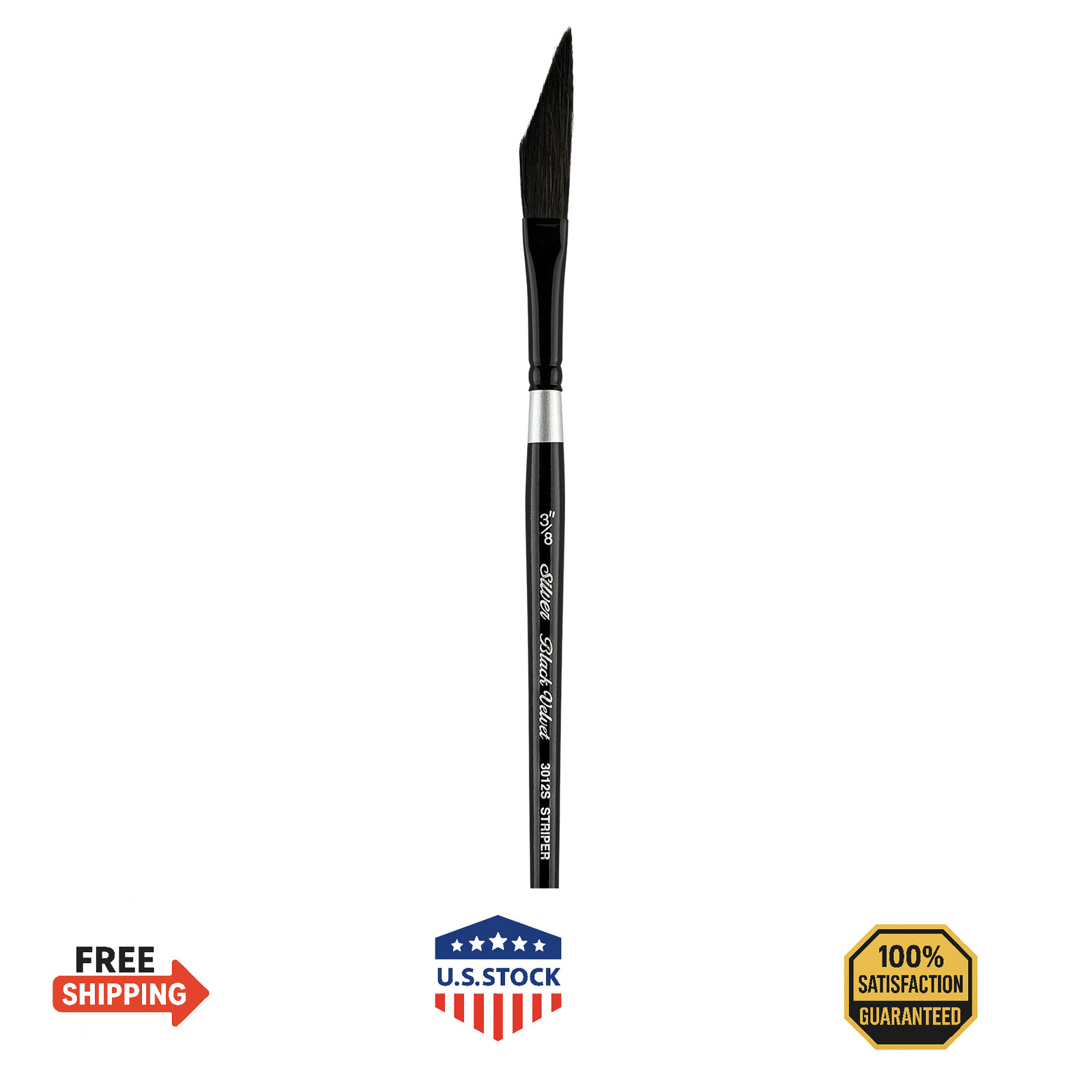 Silver Brush Limited 3012S-3/8 Black Velvet Dagger Striper Watercolor Paintbrush