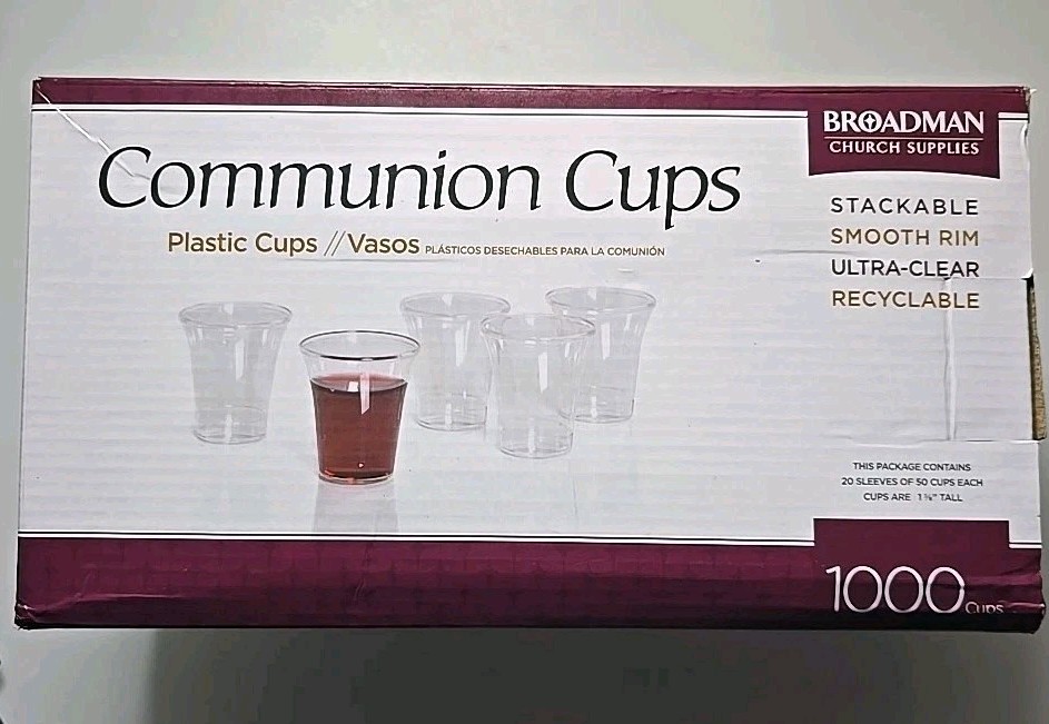 Broadman Church Supplies Plastic, Disposable, Recyclable Communion Cups, 1000 Ct