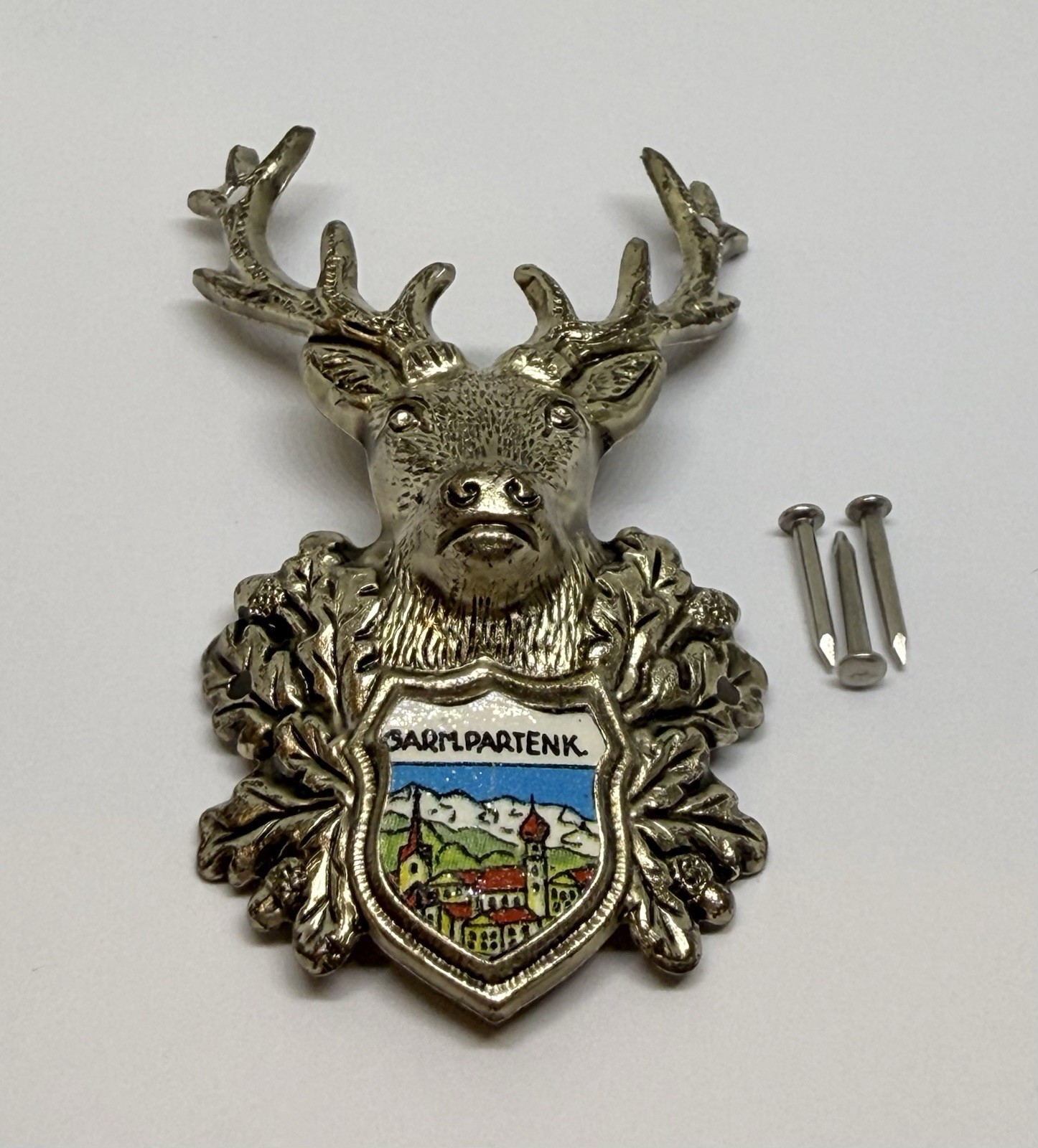 Garmisch-Partenkirchen Stag Deer Germany Walking Hiking Stick Medallion (197B)