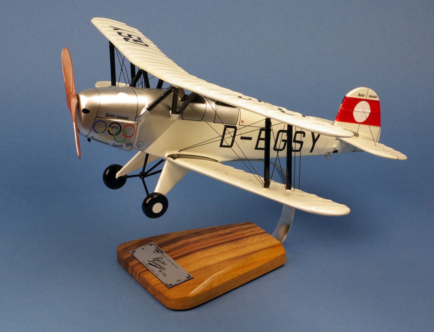 Bucker Bu 131 Jungmann Luise Hoffmann Olympic D-EGSY Desk Model 1/20 PS Airplane
