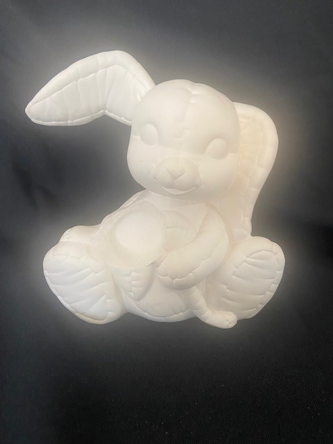 Kimple 1986  Soft Sculptured Bunny - Ceramic Bisque - Ready to Paint - 8" Tall