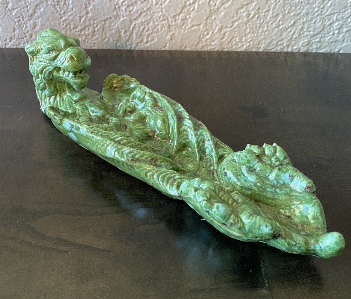 Green Dragon #1 Ceramic Incense Stick Holder Burner