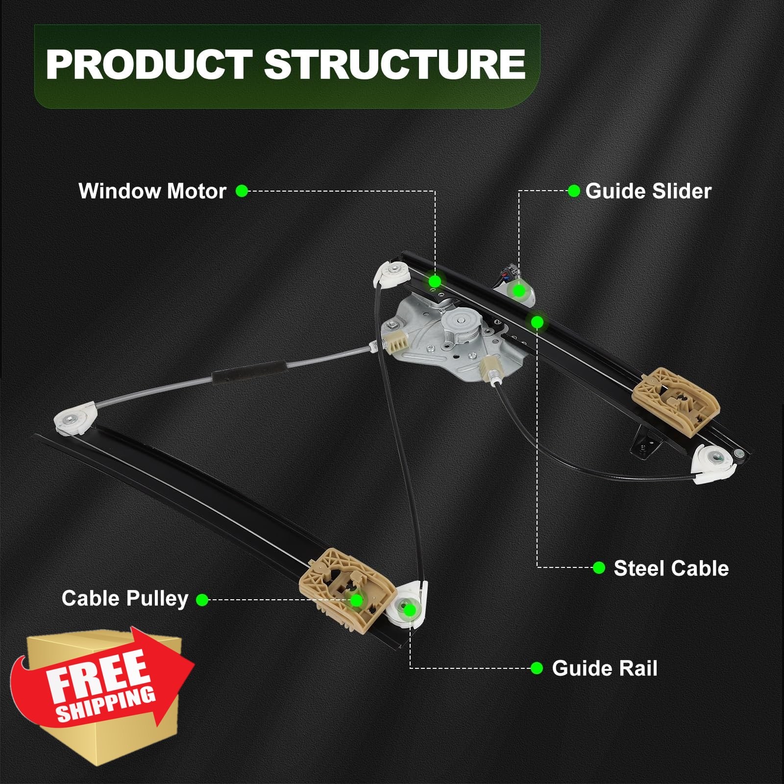 SCITOO Power Window Regulator Front Right for Chevy Malibu 13-16