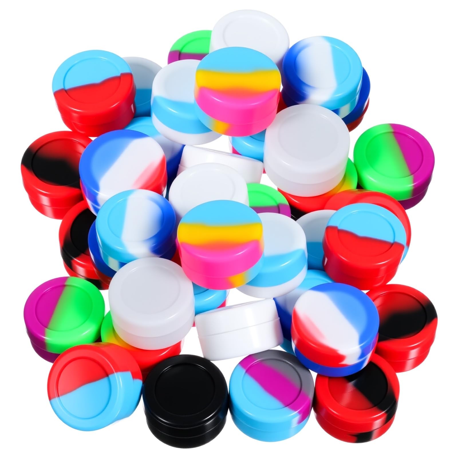 50 PCS 5ml Silicone Container NonStick Multi Use Storage Jar Assorted Color