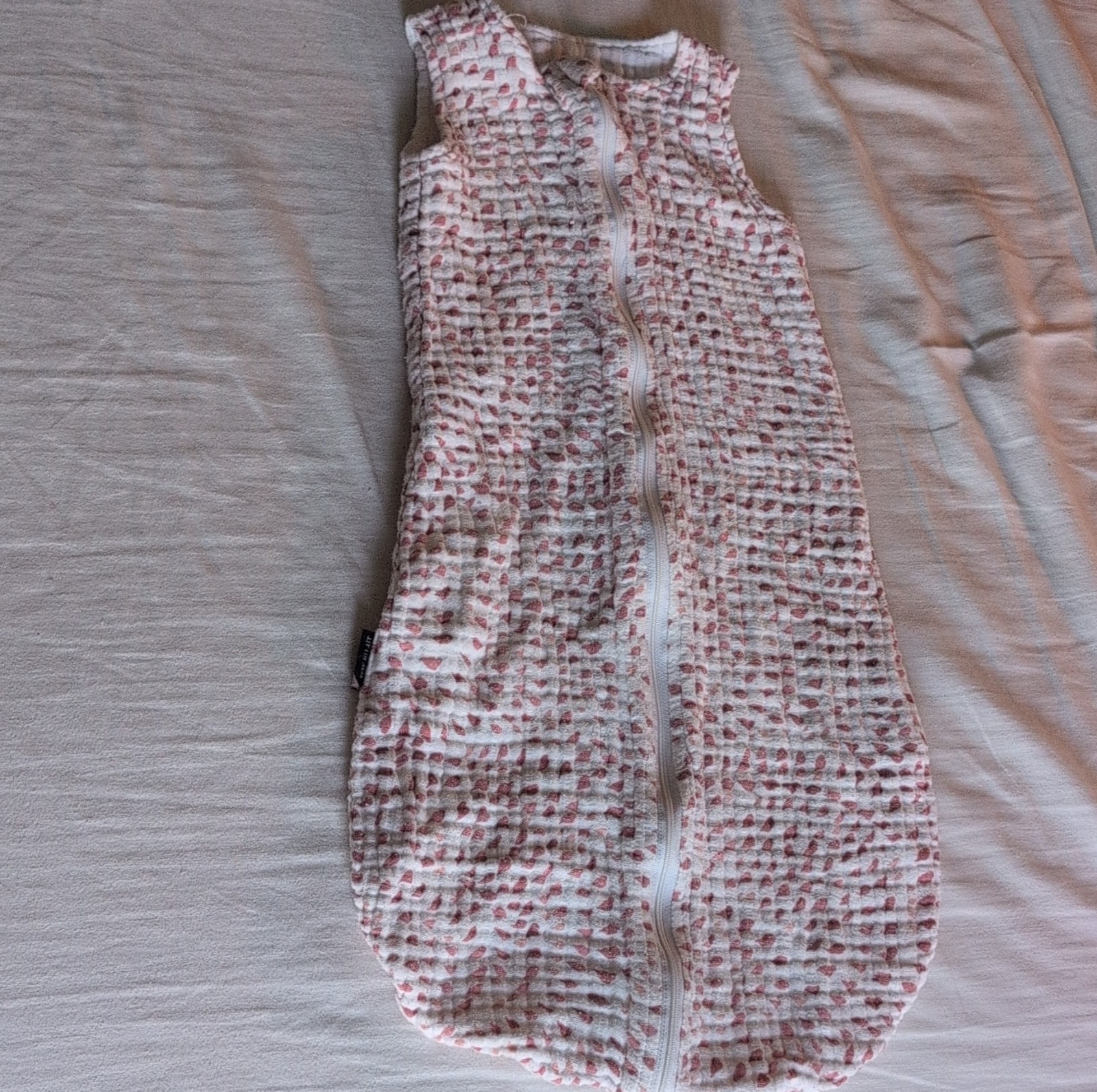 Bebe Au Lait Cotton Sleeping Bag 6-12 Months White Pink Unisex Baby muslin