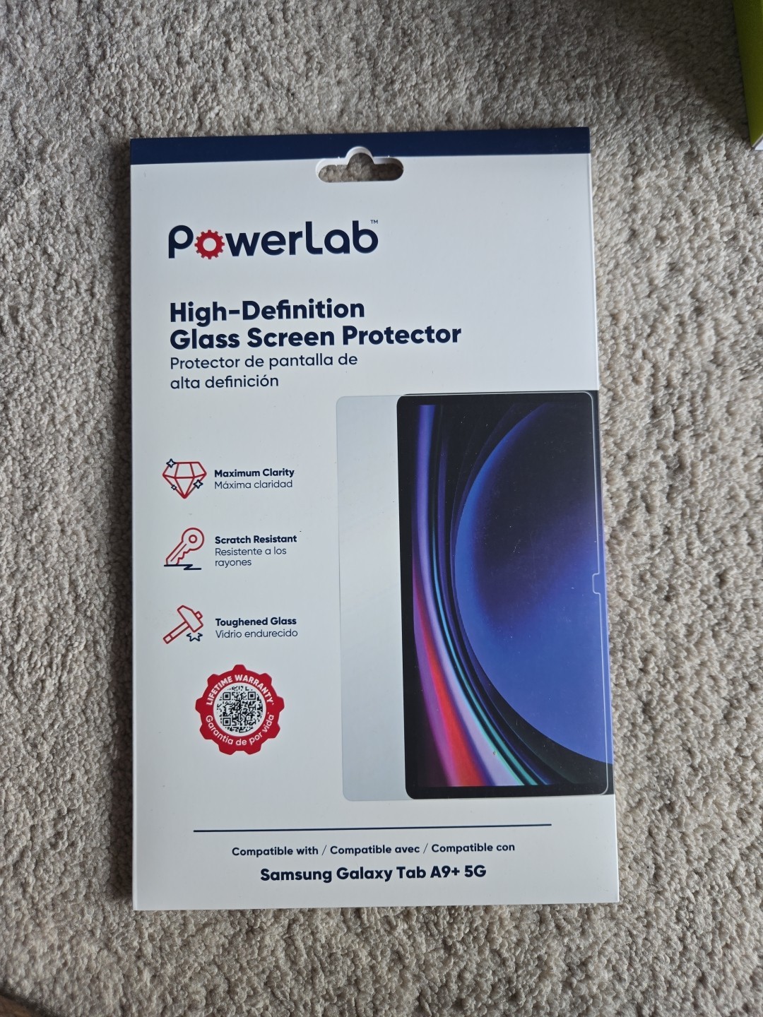 PowerLab HD Glass Screen Protector for Samsung Galaxy Tab A9+ 5G