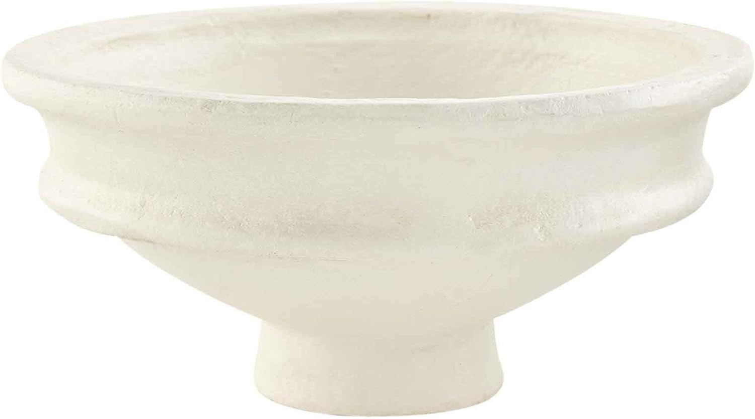 Paper Mache Pedestal Bowl, Pedestal, 6" X 12" Dia White