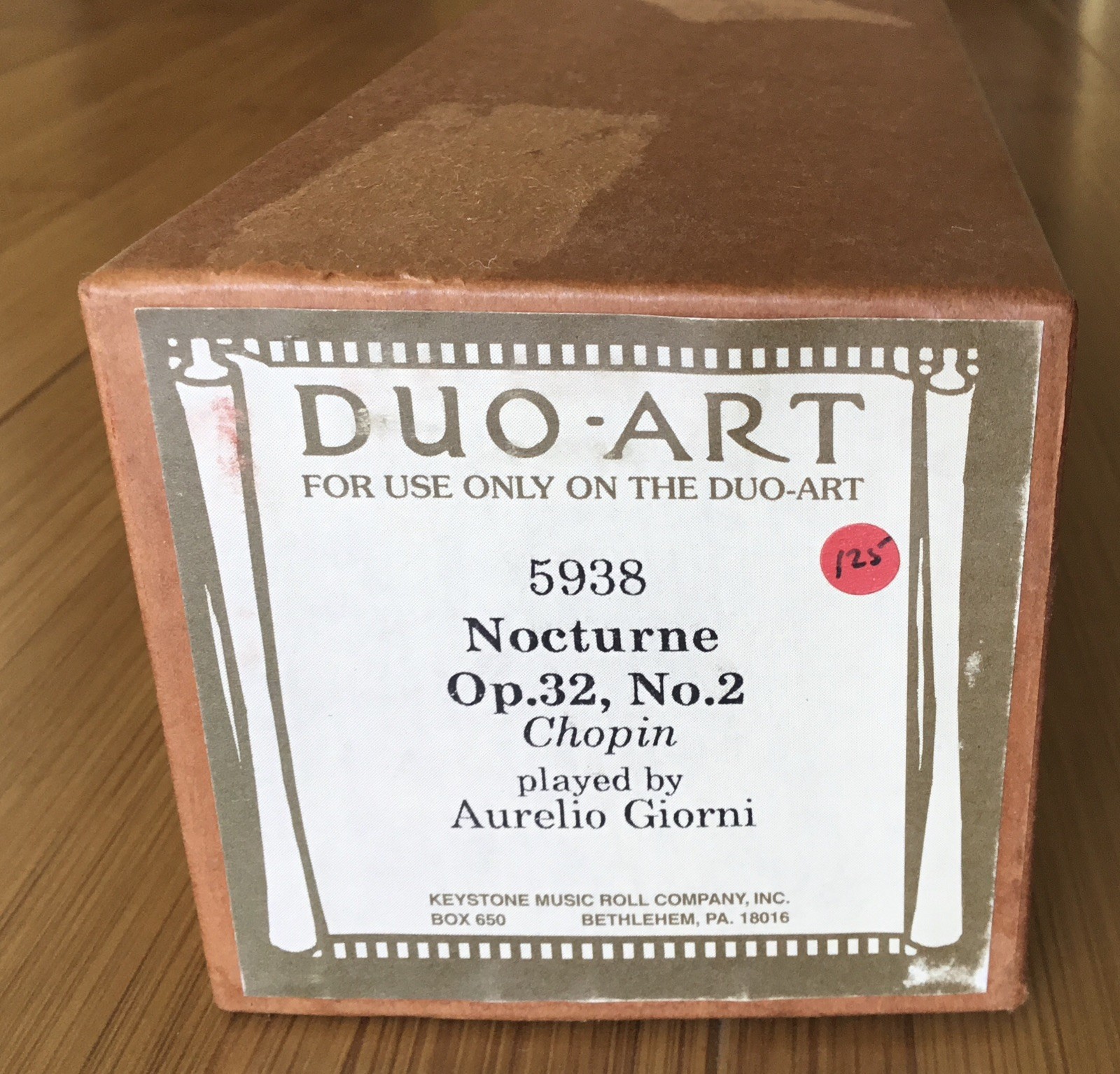 DUO-ART Piano Roll 5938 Nocturne Op 32 No 2 Chopin Play by Aurelio Giorni