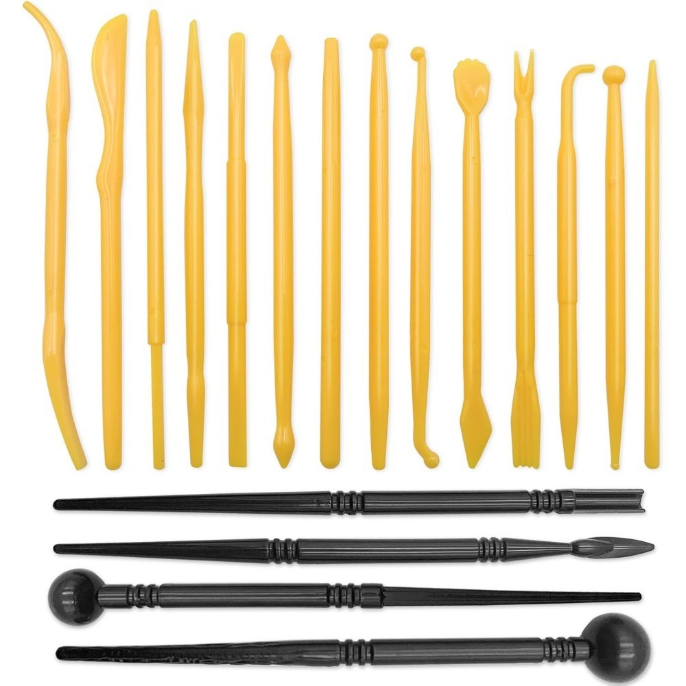 DIY Polymer Clay Tool Kit 18pcs with Stylus Ball Tools for Modeling Sculpting