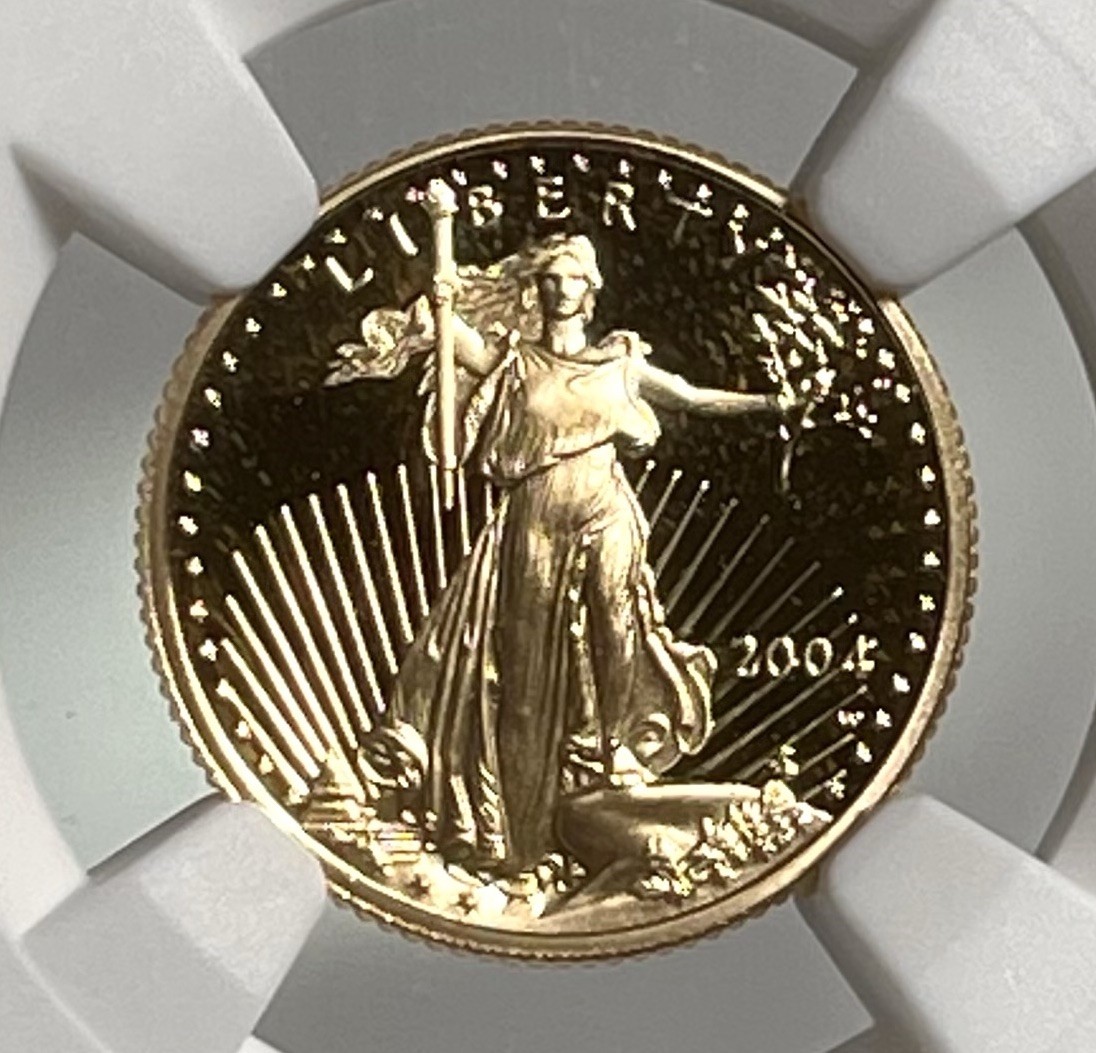 2004-W $5 American Gold Eagle 1/10th Oz NGC PF69 Ultra Cameo Fine Gold US