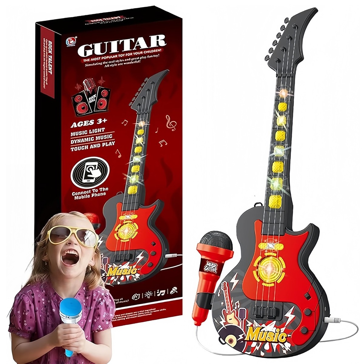 Portable Microphone&Singing Machine&Toy Guitar|Fun Musical Gift for Children